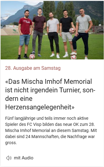 Mischa Imhof Turnier Talentschmiede