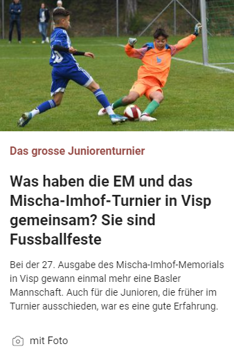 Mischa Imhof Turnier Erfolg 27. Ausgabe